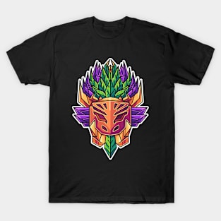 tribal illustration of demon mask T-Shirt